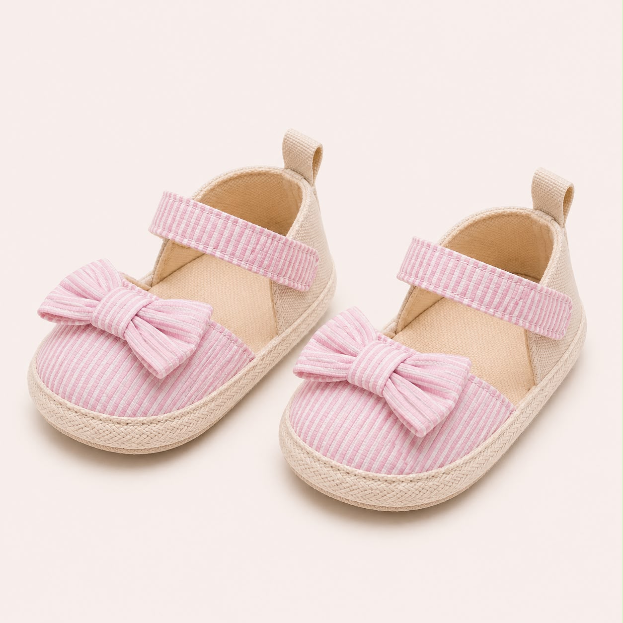 Striped Bow Shoes