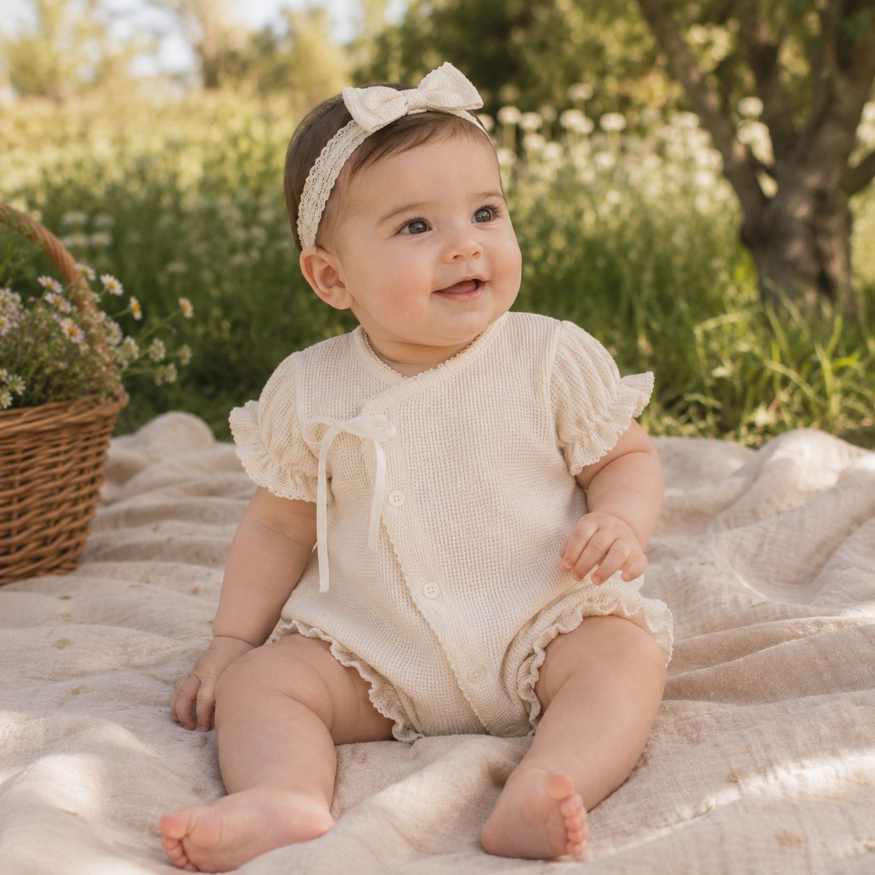 Bow Front Bubble Romper