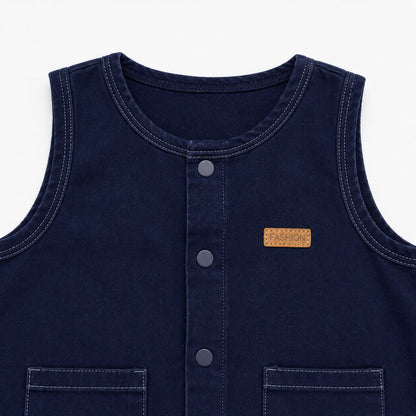 Denim Pocket Romper Set