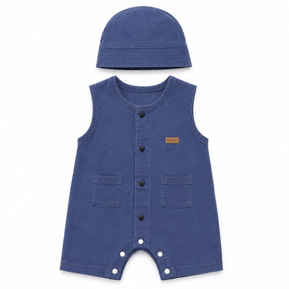 Denim Pocket Romper Set