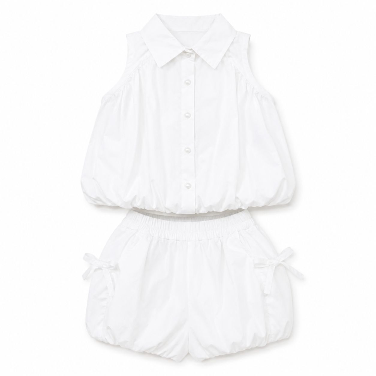 Button Front Shorts Set