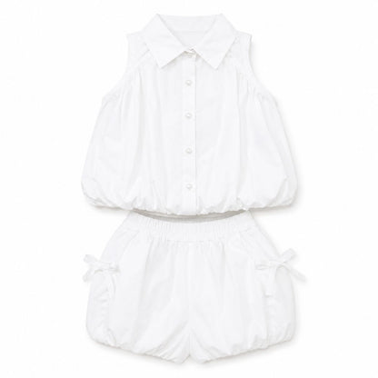 Button Front Shorts Set