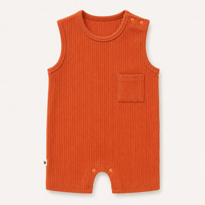 Ribbed Pocket Romper