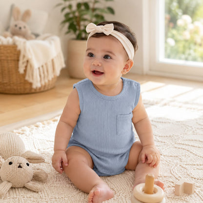 Ribbed Pocket Romper