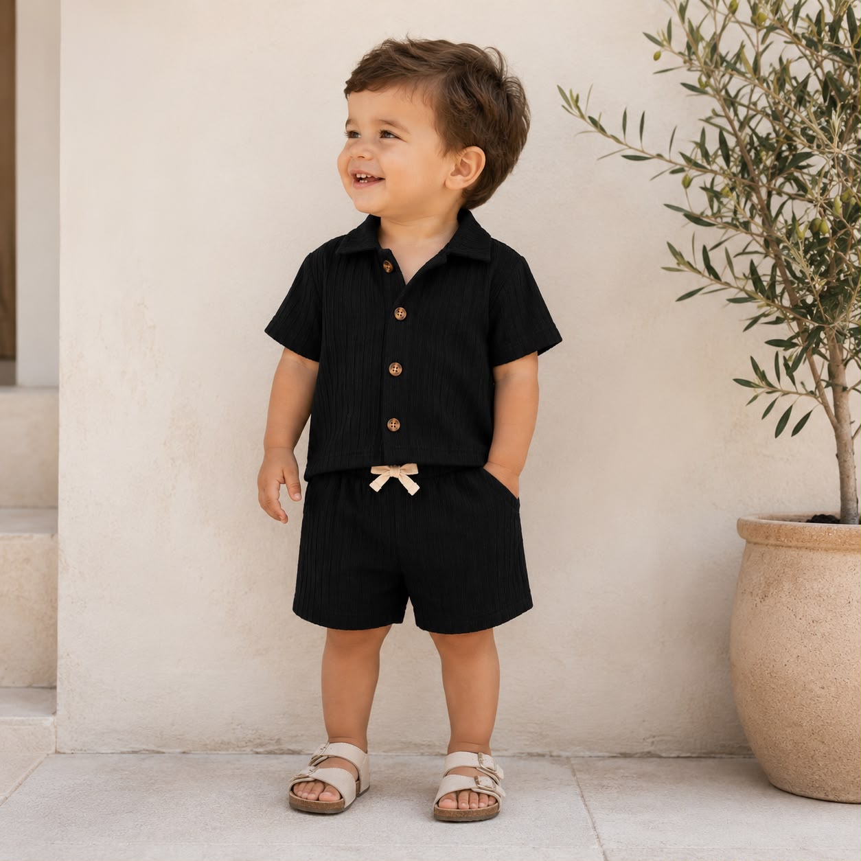 Boys Button Shirt Outfit