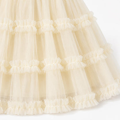 Short Sleeve Lace Tulle Dress