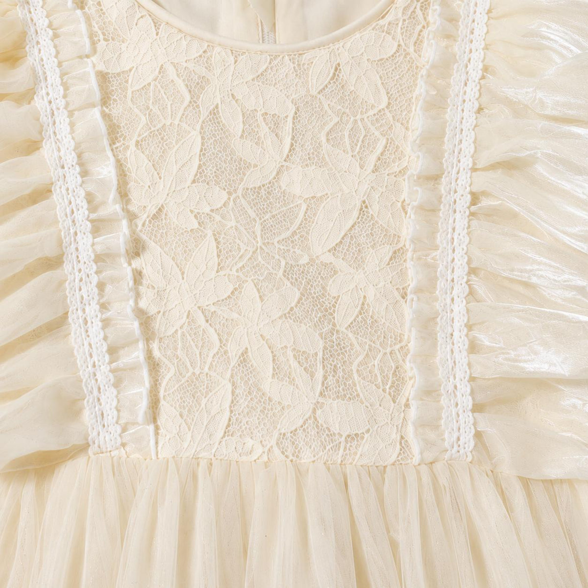 Short Sleeve Lace Tulle Dress