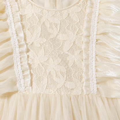 Short Sleeve Lace Tulle Dress