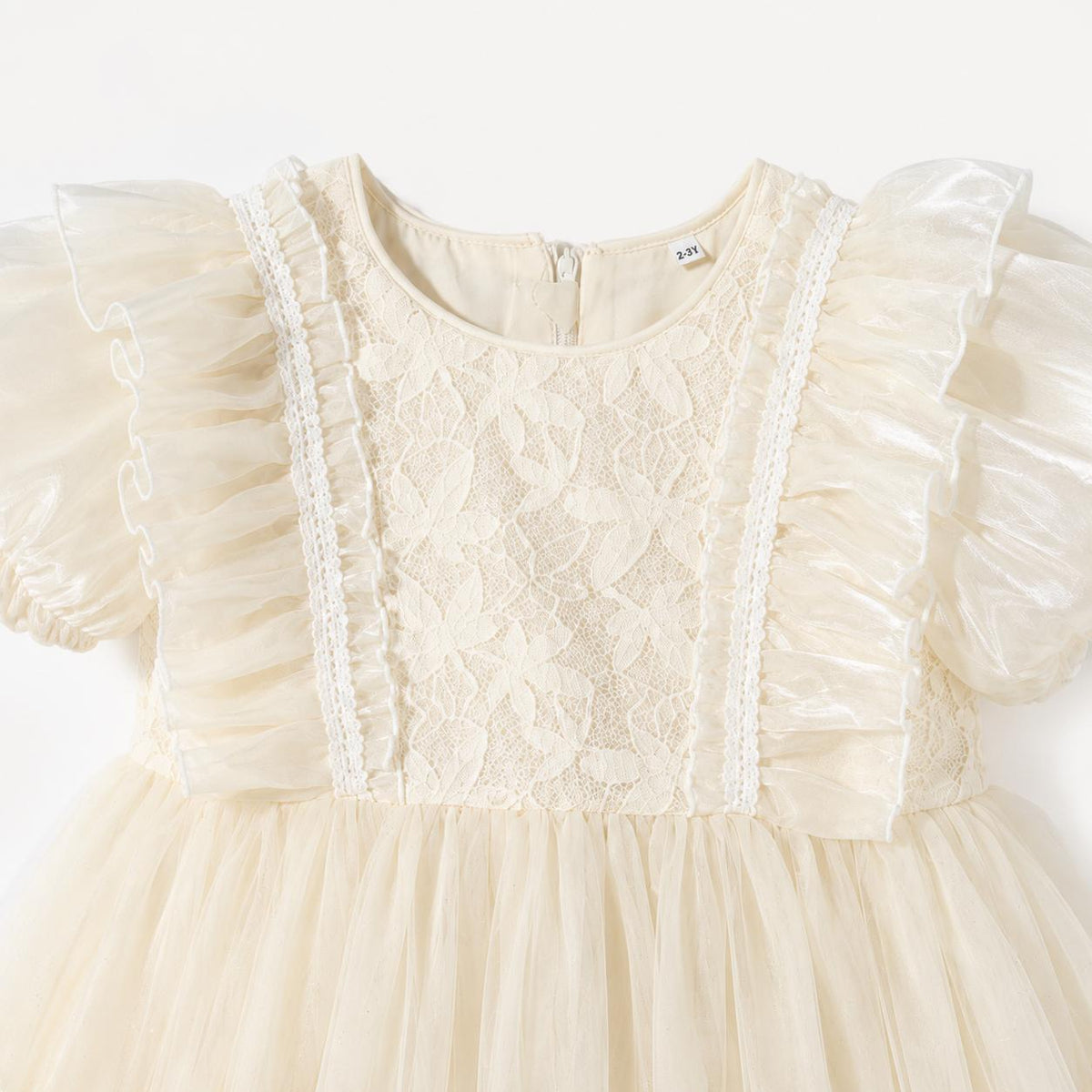 Short Sleeve Lace Tulle Dress
