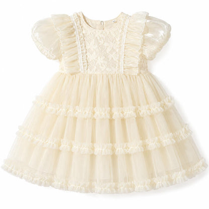 Short Sleeve Lace Tulle Dress