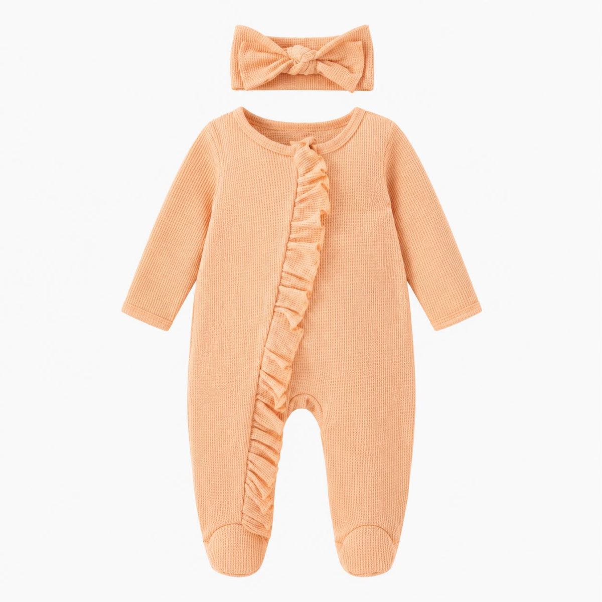 Ruffle Zip Footed Romper Set