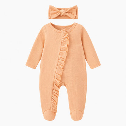 Ruffle Zip Footed Romper Set