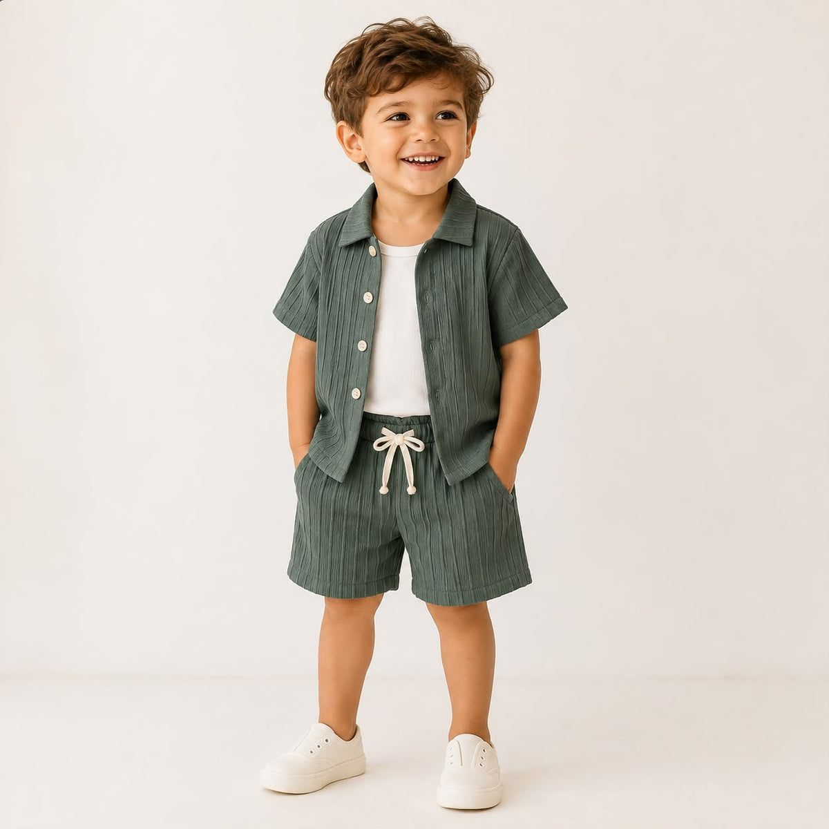 Boys Button Shirt Outfit