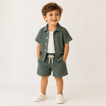 Boys Button Shirt Outfit