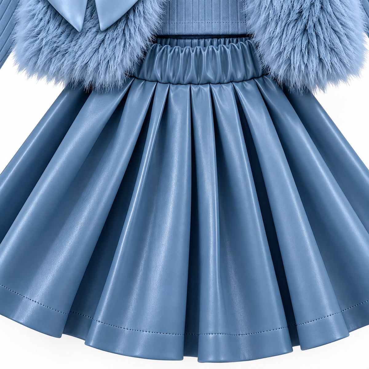 Faux Fur Vest and Skirt Set