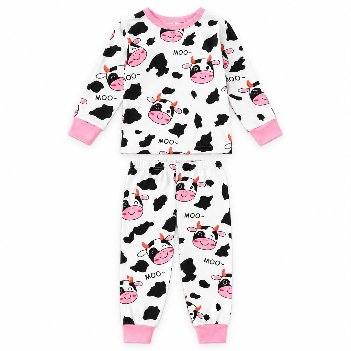 Cow Print Kids Sleepwear Set