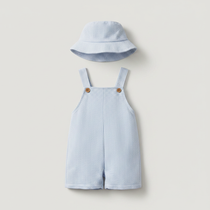 Cotton Dungaree Set with Hat