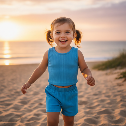 Ribbed Summer Shorts Set