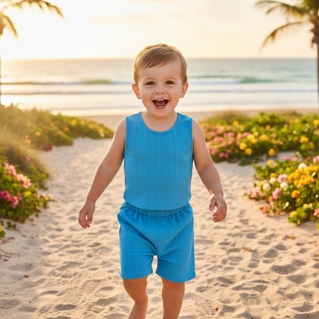 Ribbed Summer Shorts Set