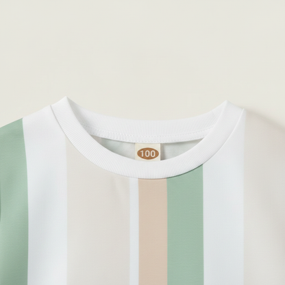 Striped T Shirt and Shorts Set