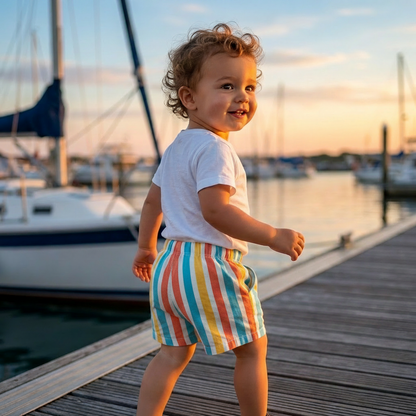 Summer Color Stripe Shorts