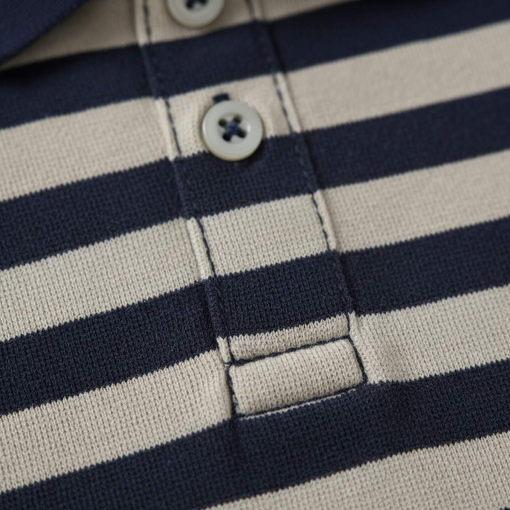 Striped Polo Shorts Set