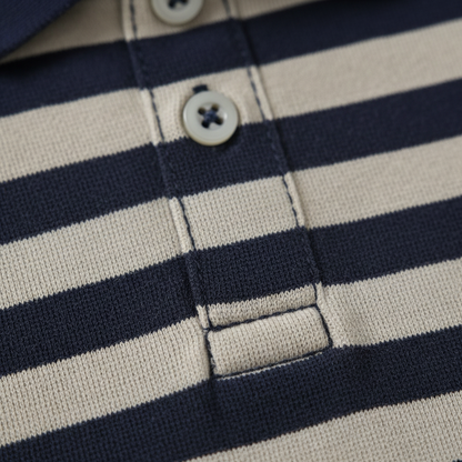 Striped Polo Shorts Set