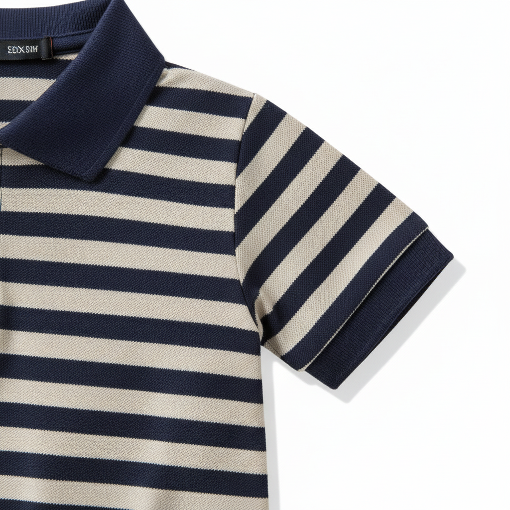 Striped Polo Shorts Set