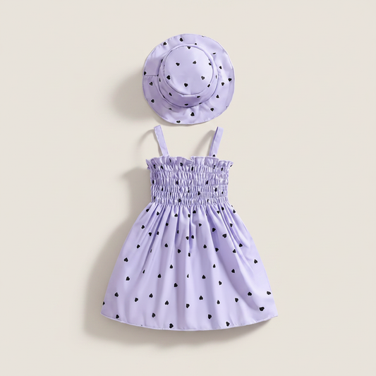 Heart Bow Hat Dress Set