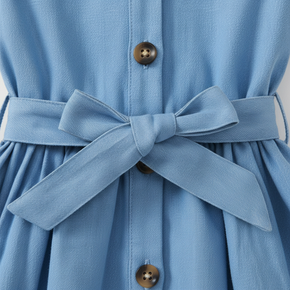Flutter Sleeve Denim Dress