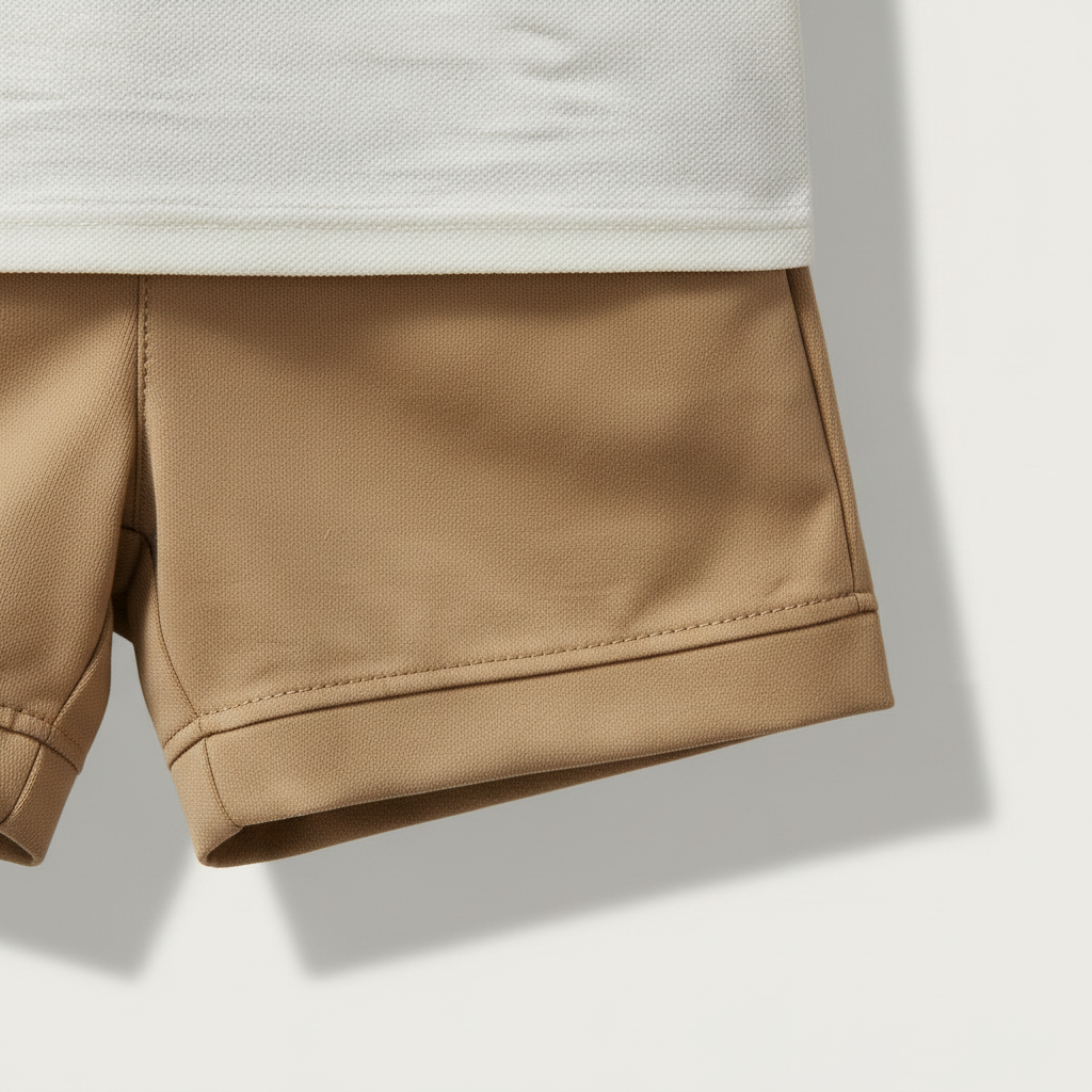 Striped Trim Shorts Set