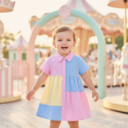 Pastel Patchwork Dress