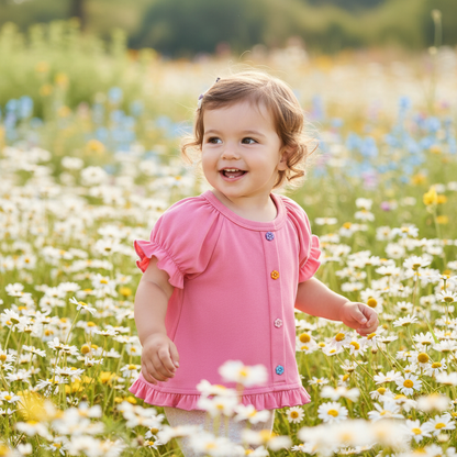 Flower Button Tee